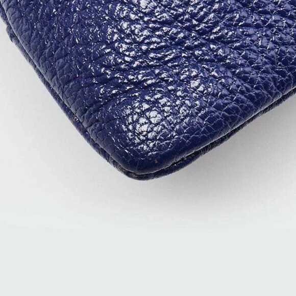 Balenciaga Blue Cobalt Chevre Leather Metallic Edge Envelope Clutch Bag - Picture 4 of 12